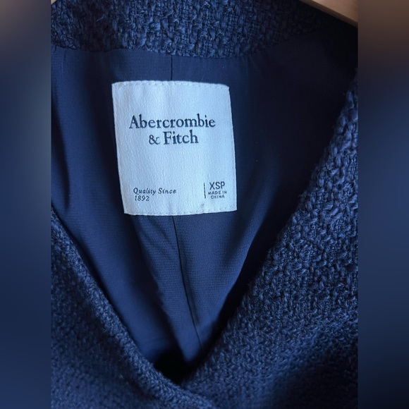 Abercrombie Mara V-neck Navy Blue Tweed Vest Dress - Picture 3 of 5